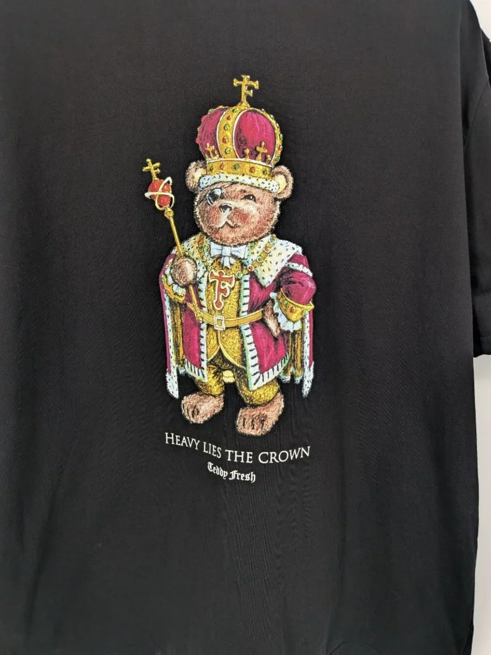 Teddy Fresh Graphic Bear Crown‎ T Shirt Streetwear Y2K Urban Kawaii Casual Large